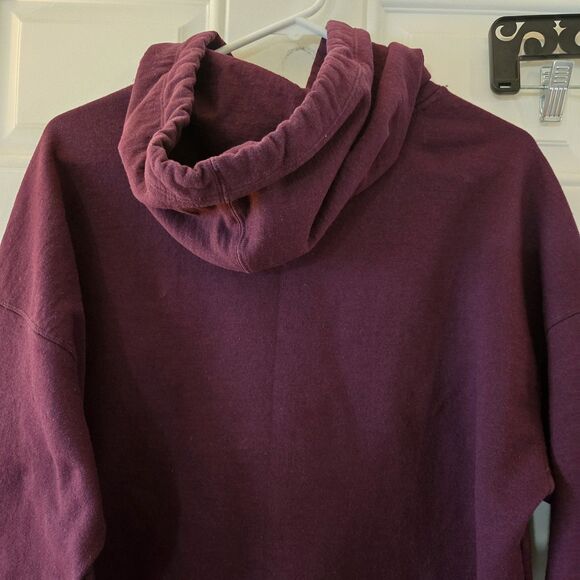 Champion Hoodie Womens Large Purple Cotton Reverse Weave Logo Sweatshirt Berry - Picture 5 of 5